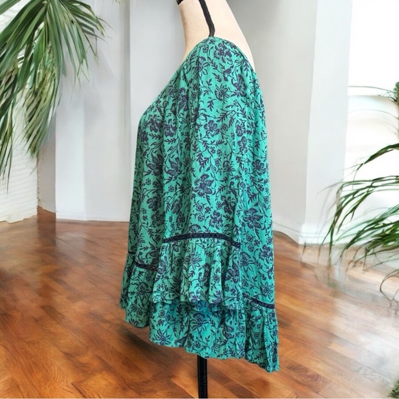 Democracy Boho Floral Off-Shoulder Peasant Blouse - XL - Picture 4 of 13